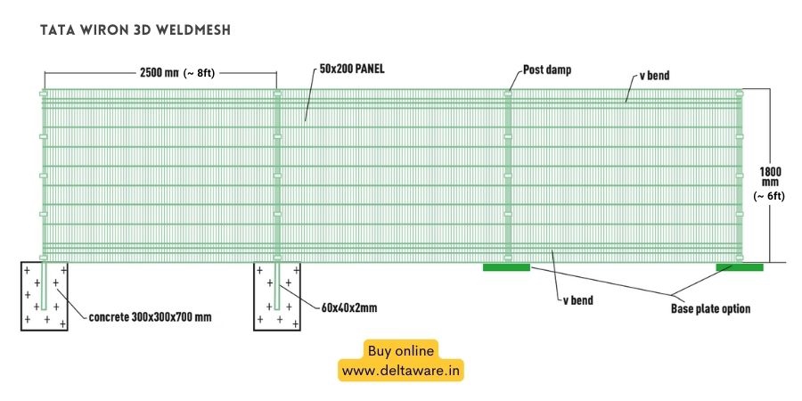 TATA Wiron 3D Weldmesh Fence buy online on Deltware.in